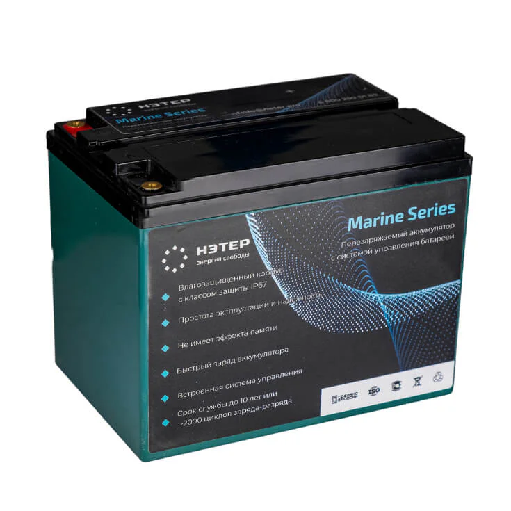 Аккумулятор LiFePO4 12V 72Ah НЭТЕР Marine для лодочных электромоторов (LFP4-12.8_72-40P9)